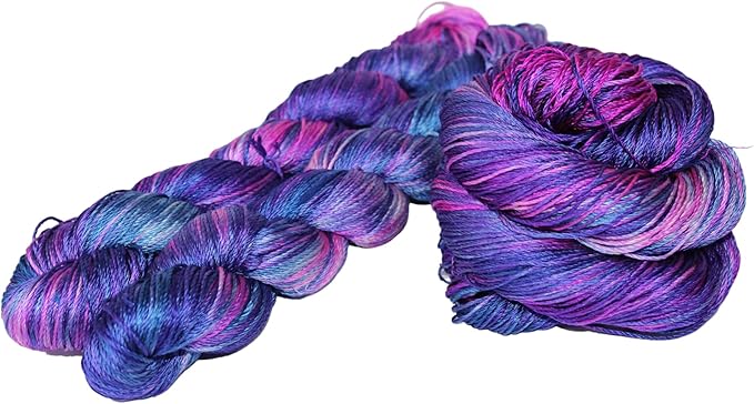 3 ply Silk Lace Weight Yarn,Pink and majenta