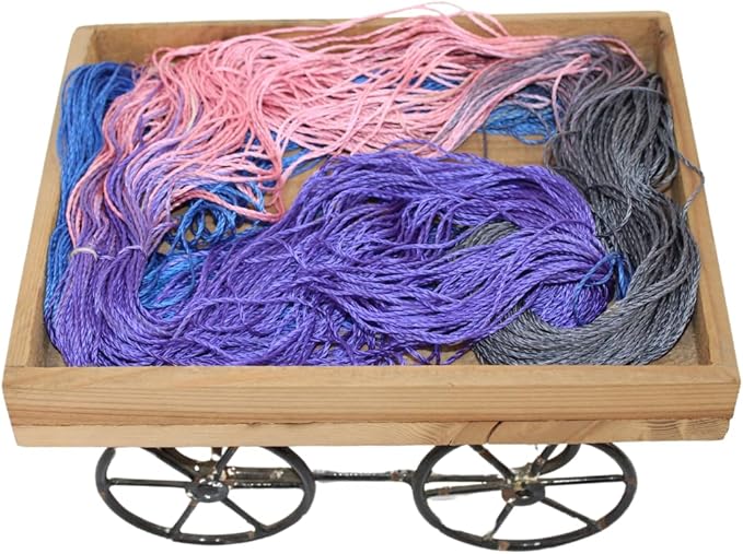 3 ply Silk Lace Weight Yarn,Blue and grey