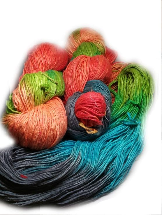 Knitsilk Silk Roving Worsted Weight Yarn - 100% Recycled & Hand-Dyed Mulberry Silk - Luxurious and Versatile for Knitting, Felting, and Crafting Copenhagen