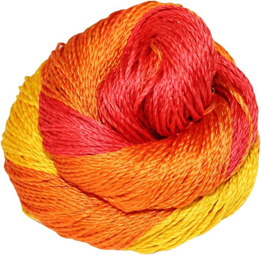 3 ply  Silk Lace Weight Yarn,Red and Yellow