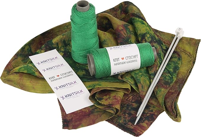 Knitsilk 8 ply silk viscose yarn,Green