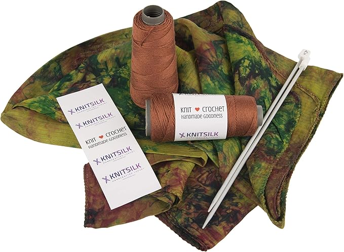 Knitsilk 8 ply silk viscose yarn,Brown