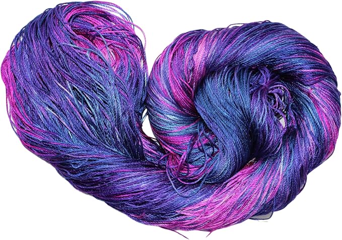 3 ply  Silk Lace Weight Yarn,Pink and majenta