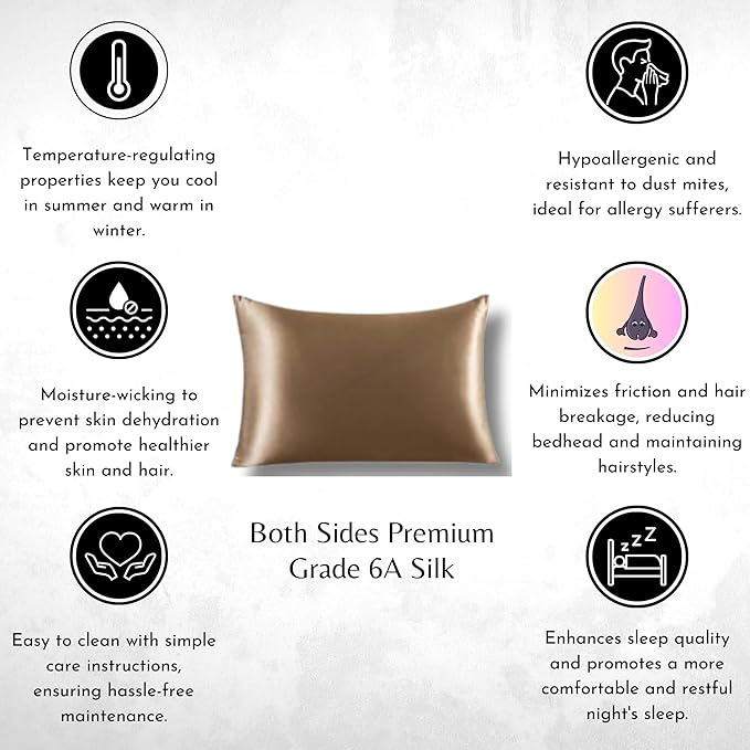 Knitsilk silk pillowcase, copper