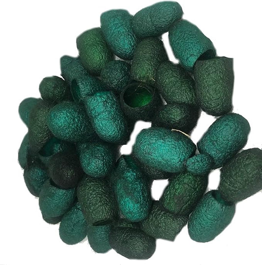knitsilk silk cocoons, Green Iris