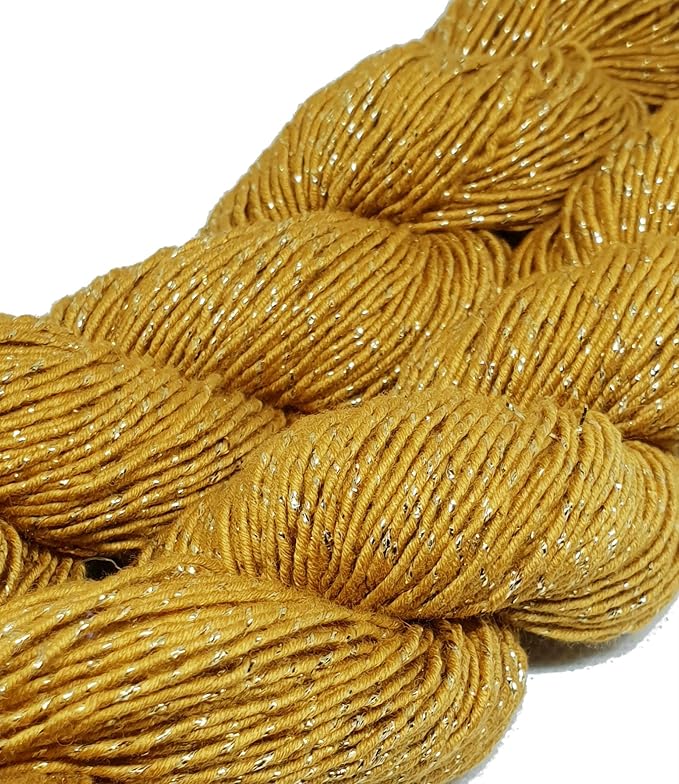 Knitsilk Sparkle Silk Yarn,Mustard