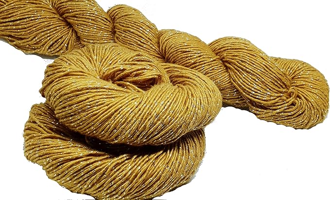 Knitsilk Sparkle Silk Yarn,Mustard