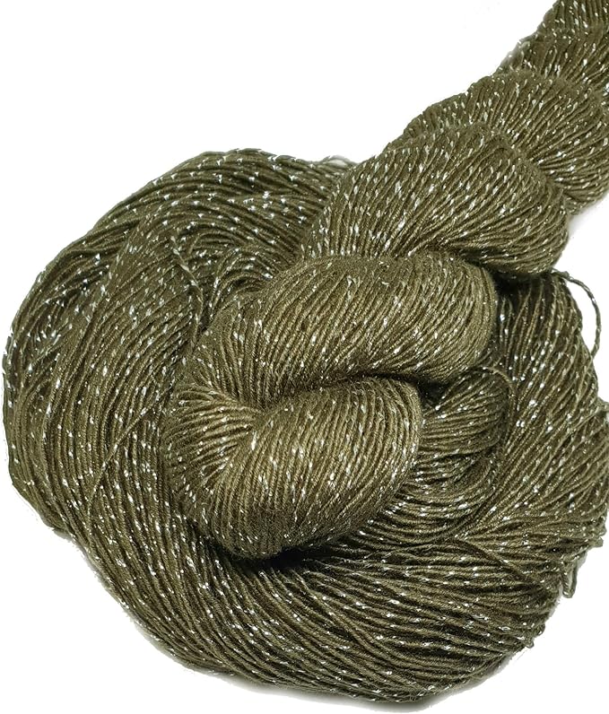 Knitsilk Sparkle Silk Yarn,Olive