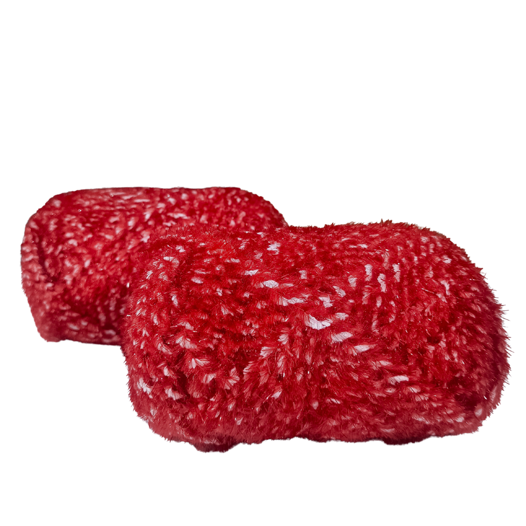 Knitsilk SoftySpark – Super Bulky ShimmerTwist Yarn (100g Ball) | Ruby Glimmer