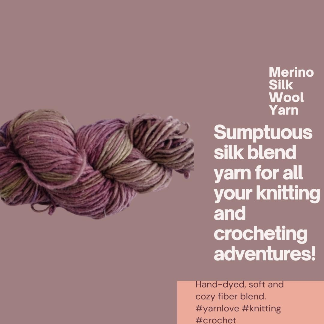 Merino Silk Blend Yarn Luxuriously Soft and Strong for Knitting and Crocheting Projects (100 Grams-225+ Yards,Niger)