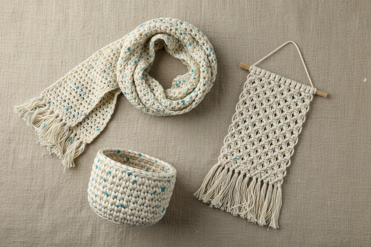 Knitsilk Recycled Sari Silk Ribbon Polka dot, 30 Yards, 50 Grams - for Knitting, Weaving & Crochet (Blue)