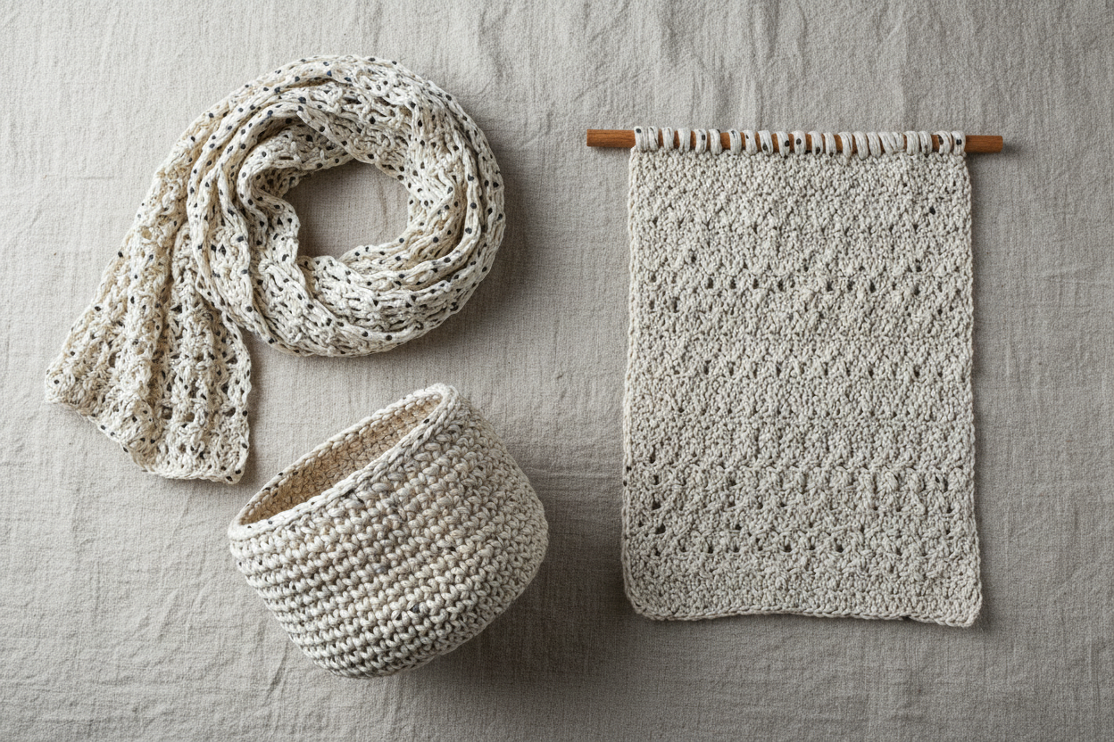 Knitsilk Recycled Sari Silk Ribbon Polka dot, 30 Yards, 50 Grams - for Knitting, Weaving & Crochet (Black)