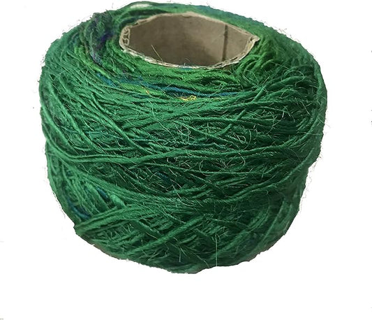 Knitsilk Premium Recycled Sari Silk Yarn – Green Color (100 Grams)