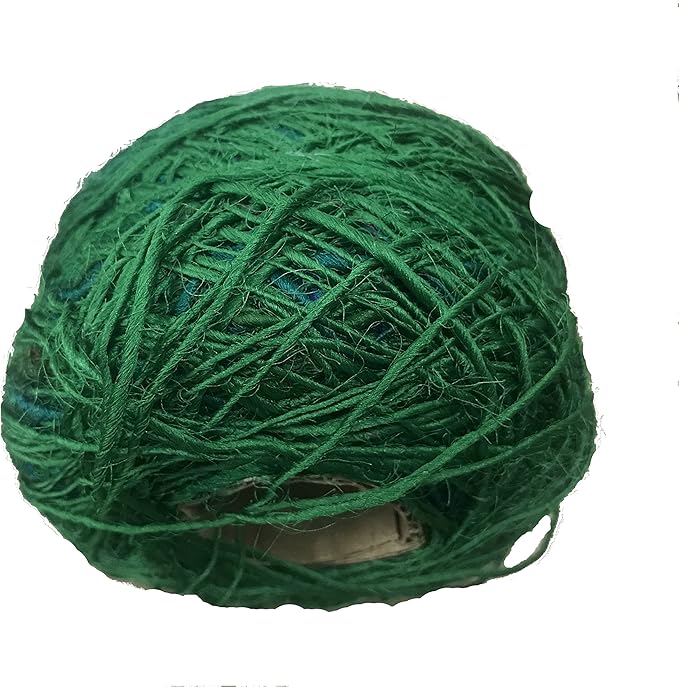 Knitsilk Premium Recycled Sari Silk Yarn – Green Color (100 Grams)