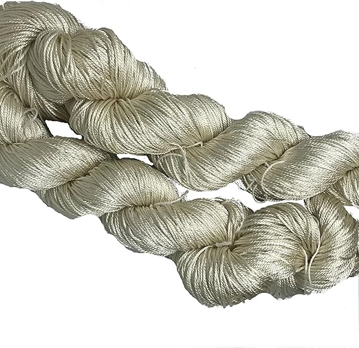 Knitsilk 3 Ply 100% Mulberry Silk Lace Weight Yarn – Ivory (50g / 260 Yards)