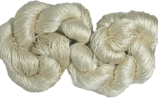 Knitsilk 3 Ply 100% Mulberry Silk Lace Weight Yarn – Ivory (50g / 260 Yards)