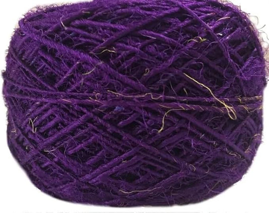 Knitsilk Regular Recycled Sari Silk Yarn - Magenta, 100 Grams (50-70 Yards) | Soft, Eco-Friendly Craft Yarn