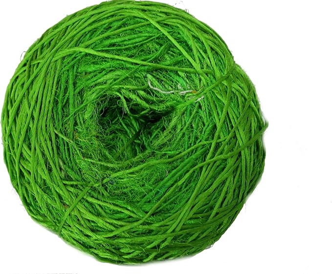 Knitsilk Premium Recycled Sari Silk Yarn – Parrot Green Color (100 Grams)