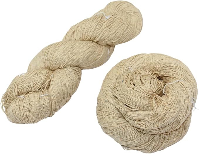 Knitsilk Tussah Carded Spun Silk Yarn 4 ply (4/30 Nm,100 Gm), Carded Yarn, 900+Yards, Matt Finish