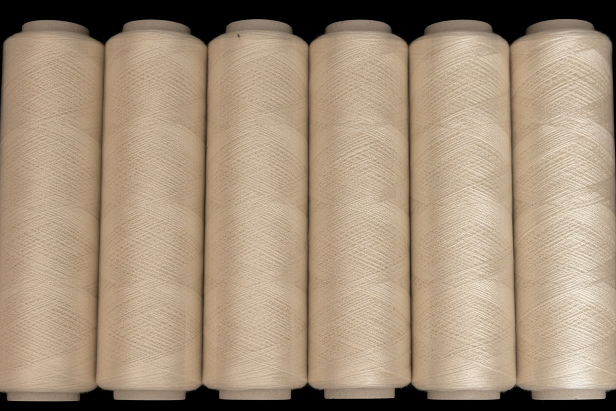 Uniform beige silk thread tubes