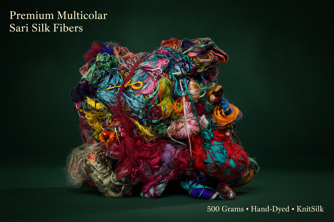 KnitSilk Premium Multicolor Sari Silk Fibers: The Ultimate 500g Guide for Spinners & Fiber Artists