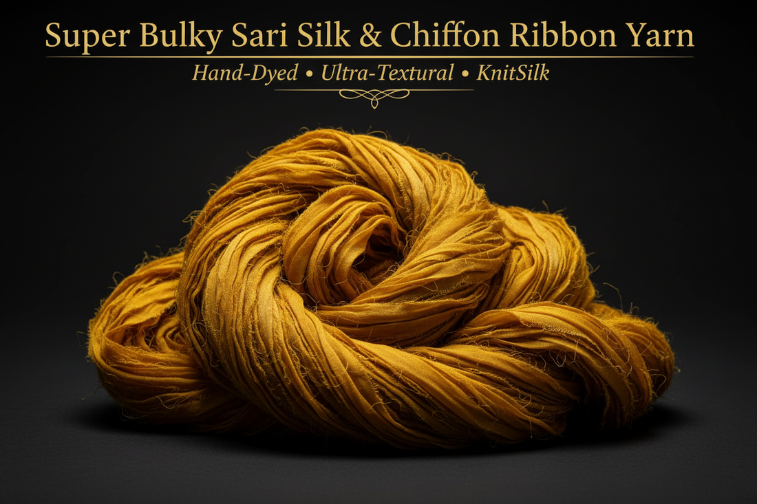 Super Bulky Sari Silk & Chiffon Ribbon Yarn: The Most Textural Yarn You Will Ever Hold