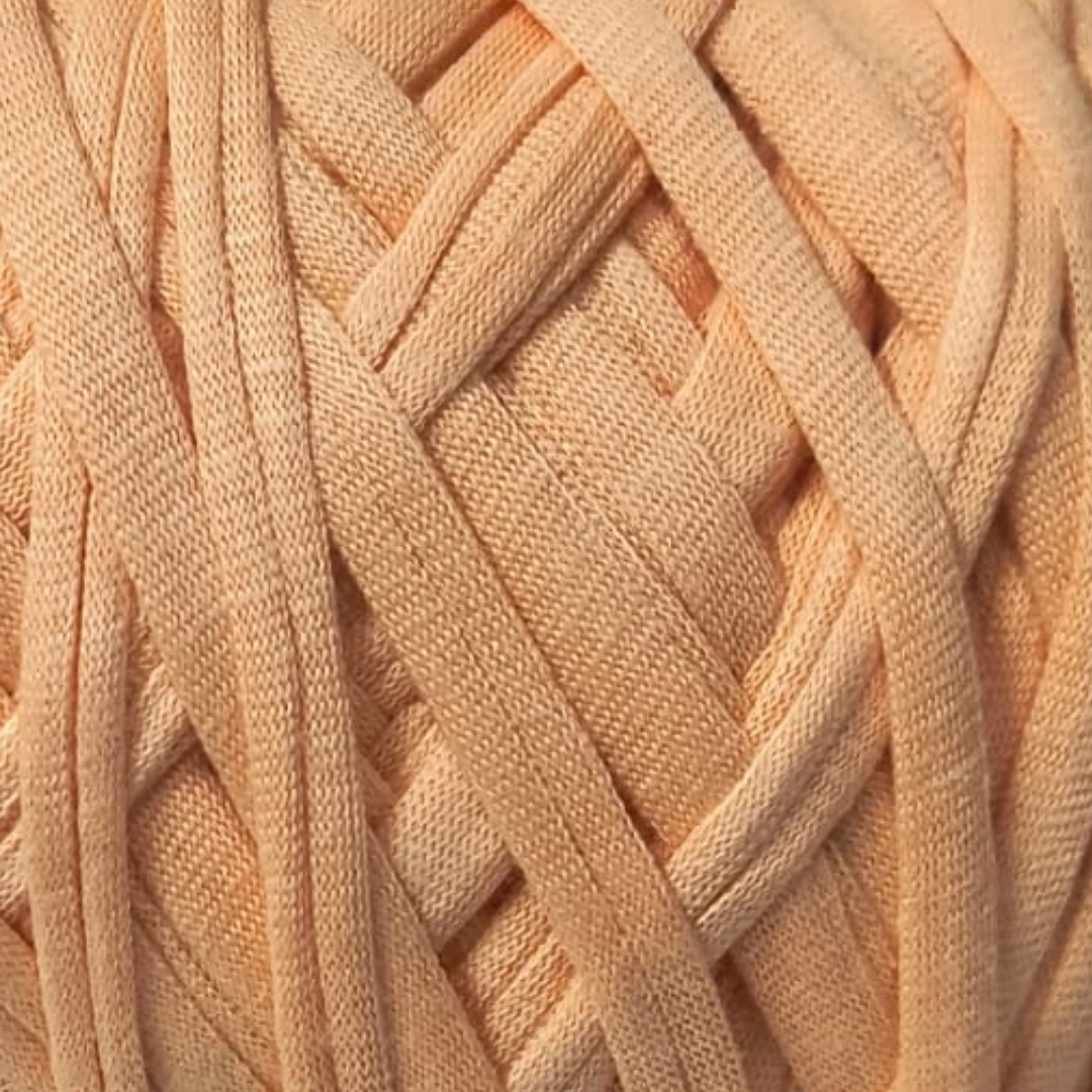 Knitsilk Flexi T-Shirt Yarn – 450g Super Chunky Recycled Cotton Blend – Vibrant Colors – Soft, Durable, Eco-Friendly Bulky Yarn for Knitting, Crochet, Macramé & DIY Crafts, Peach