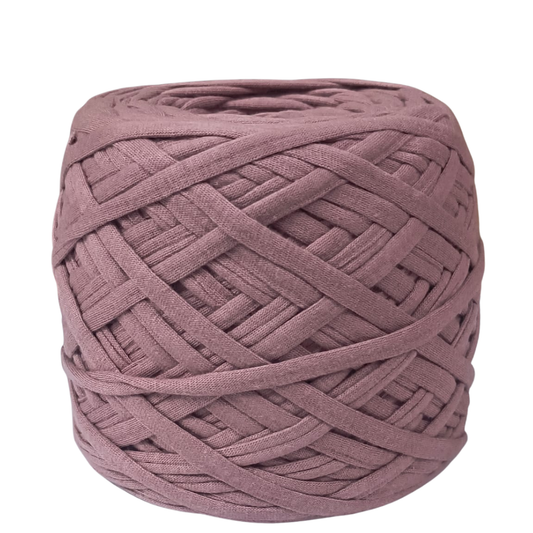 Knitsilk Flexi T-Shirt Yarn – 450g Super Chunky Recycled Cotton Blend – Vibrant Colors – Soft, Durable, Eco-Friendly Bulky Yarn for Knitting, Crochet, Macramé & DIY Crafts, Mauve