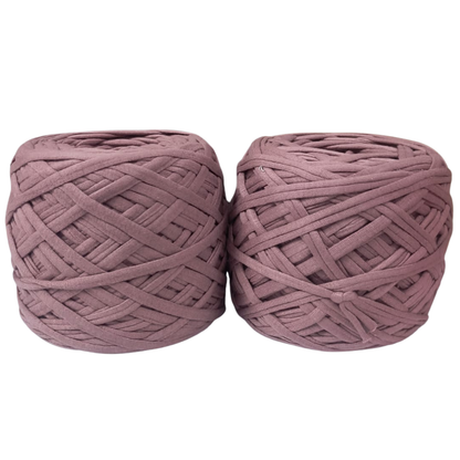 Knitsilk Flexi T-Shirt Yarn – 450g Super Chunky Recycled Cotton Blend – Vibrant Colors – Soft, Durable, Eco-Friendly Bulky Yarn for Knitting, Crochet, Macramé & DIY Crafts, Mauve