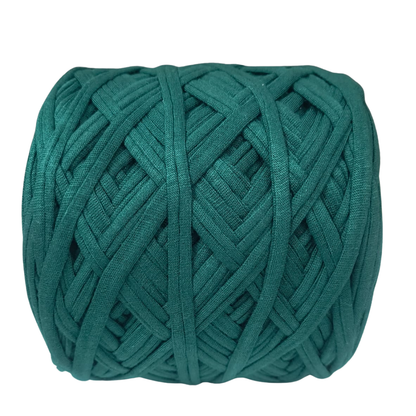 Knitsilk Flexi T-Shirt Yarn – 450g Super Chunky Recycled Cotton Blend – Vibrant Colors – Soft, Durable, Eco-Friendly Bulky Yarn for Knitting, Crochet, Macramé & DIY Crafts, Peacock green