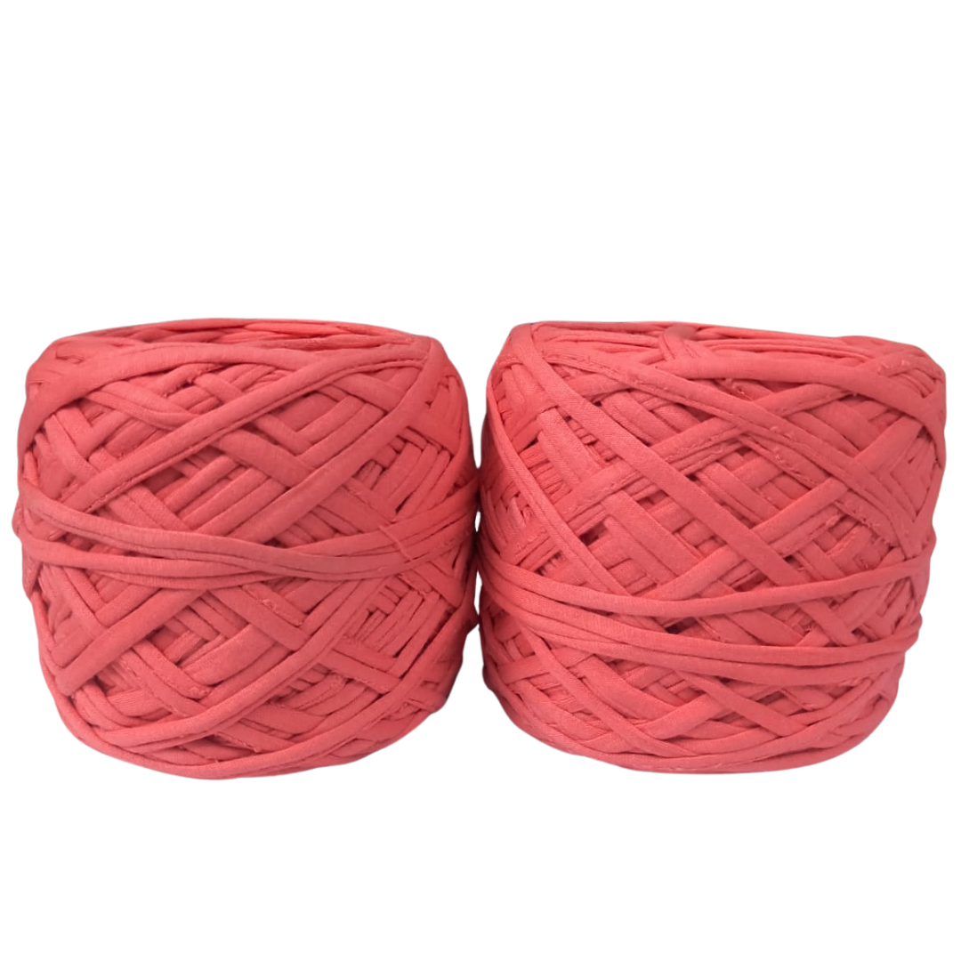 Knitsilk Flexi T-Shirt Yarn – 450g Super Chunky Recycled Cotton Blend – Vibrant Colors – Soft, Durable, Eco-Friendly Bulky Yarn for Knitting, Crochet, Macramé & DIY Crafts, Dark peach