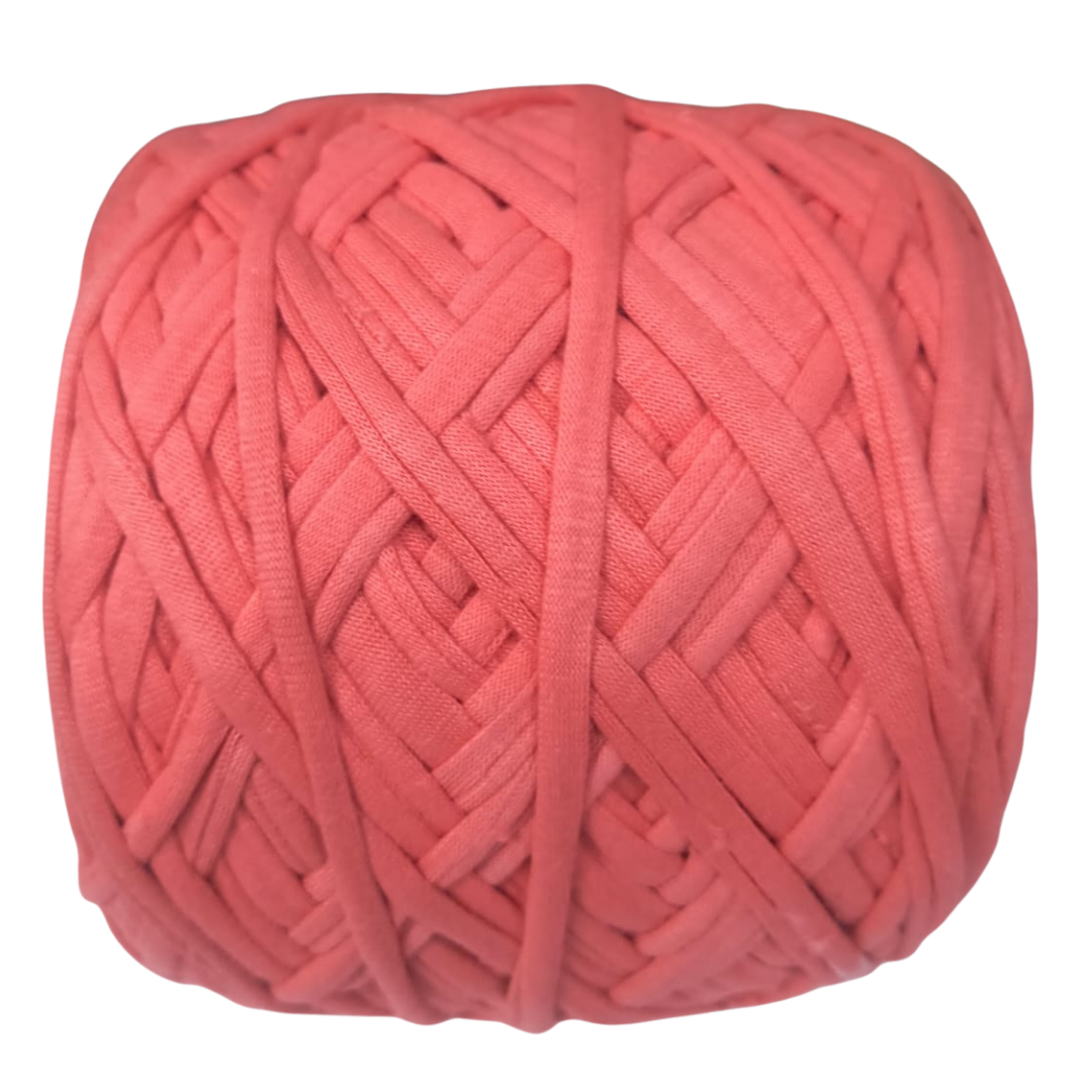 Knitsilk Flexi T-Shirt Yarn – 450g Super Chunky Recycled Cotton Blend – Vibrant Colors – Soft, Durable, Eco-Friendly Bulky Yarn for Knitting, Crochet, Macramé & DIY Crafts, Dark peach