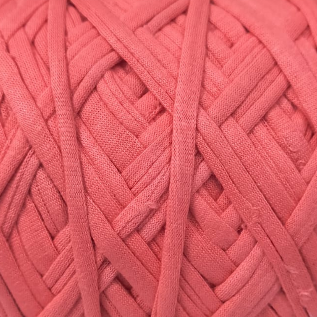 Knitsilk Flexi T-Shirt Yarn – 450g Super Chunky Recycled Cotton Blend – Vibrant Colors – Soft, Durable, Eco-Friendly Bulky Yarn for Knitting, Crochet, Macramé & DIY Crafts, Dark peach