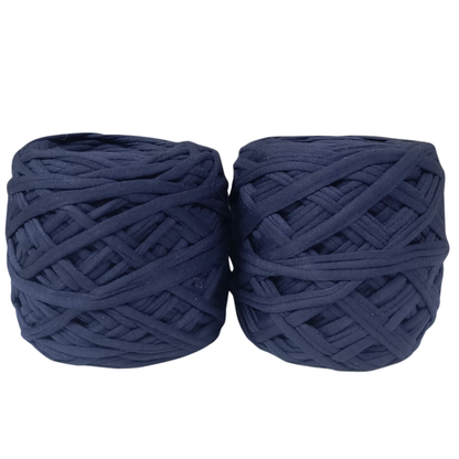 Knitsilk Flexi T-Shirt Yarn – 450g Super Chunky Recycled Cotton Blend – Vibrant Colors – Soft, Durable, Eco-Friendly Bulky Yarn for Knitting, Crochet, Macramé & DIY Crafts, Navy blue