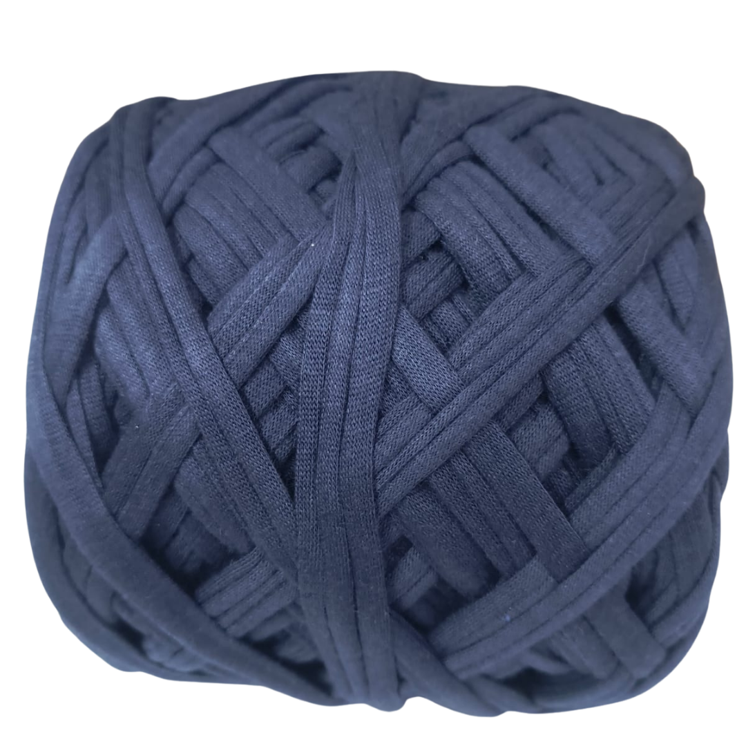 Knitsilk Flexi T-Shirt Yarn – 450g Super Chunky Recycled Cotton Blend – Vibrant Colors – Soft, Durable, Eco-Friendly Bulky Yarn for Knitting, Crochet, Macramé & DIY Crafts, Navy blue