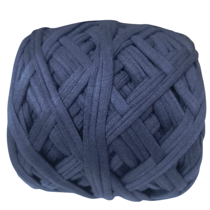 Knitsilk Flexi T-Shirt Yarn – 450g Super Chunky Recycled Cotton Blend – Vibrant Colors – Soft, Durable, Eco-Friendly Bulky Yarn for Knitting, Crochet, Macramé & DIY Crafts, Navy blue