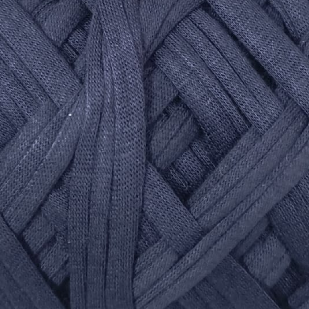 Knitsilk Flexi T-Shirt Yarn – 450g Super Chunky Recycled Cotton Blend – Vibrant Colors – Soft, Durable, Eco-Friendly Bulky Yarn for Knitting, Crochet, Macramé & DIY Crafts, Navy blue