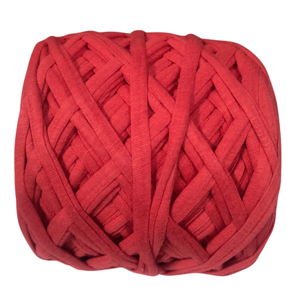 Knitsilk Flexi T-Shirt Yarn – 450g Super Chunky Recycled Cotton Blend – Vibrant Colors – Soft, Durable, Eco-Friendly Bulky Yarn for Knitting, Crochet, Macramé & DIY Crafts, Red