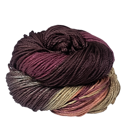 Knitsilk 3 Ply 100% Mulberry Silk Lace Weight Yarn –Purple and Peach (50g / 260 Yards)