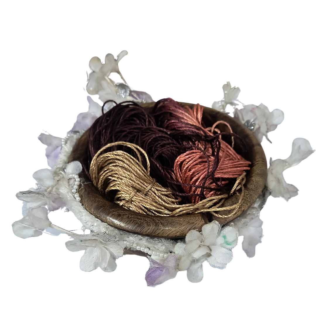 Knitsilk 3 Ply 100% Mulberry Silk Lace Weight Yarn –Purple and Peach (50g / 260 Yards)