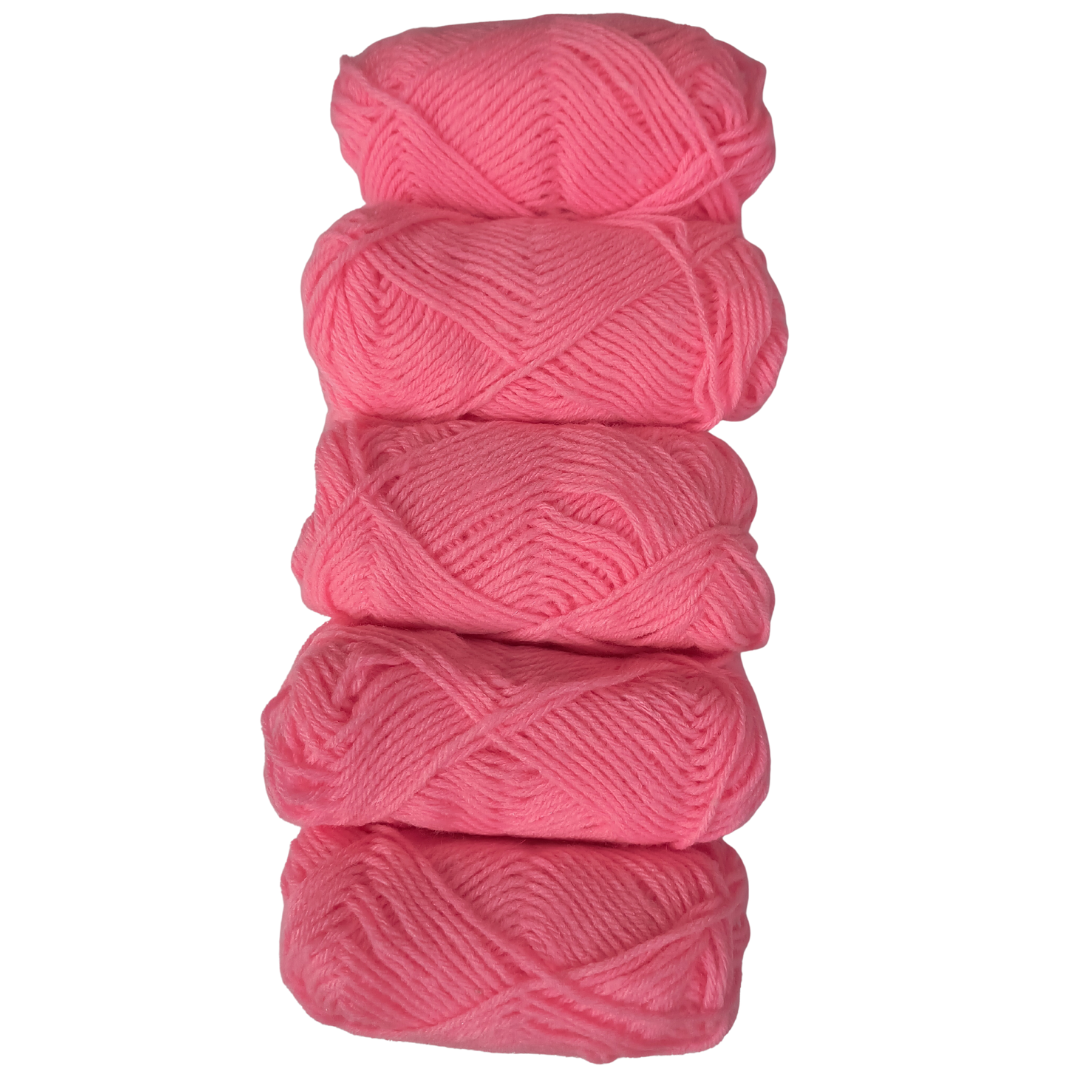 Knitsilk BabySoft – 4‑Ply Acriwool Yarn (Pack of 5 x 20g Balls, 250+ Yards Total) | Cotton Candy Kiss