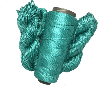 Knitsilk 2 ply Mulberry Silk Yarn in Cones, 50 Grams, 75 Yards, Great for Knitting, Crochet, Jewelry Making (Teal)