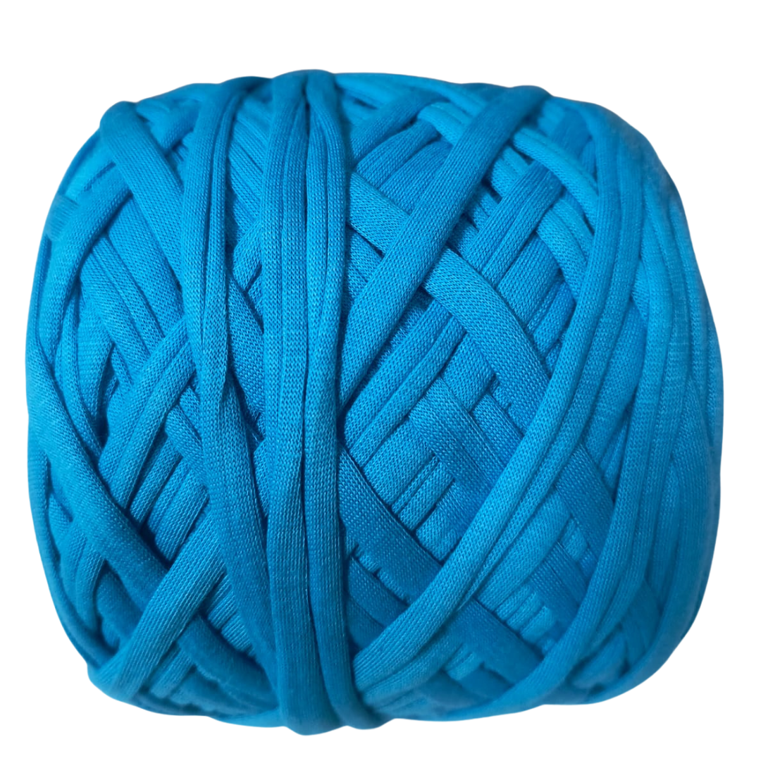 Knitsilk Flexi T-Shirt Yarn – 450g Super Chunky Recycled Cotton Blend – Vibrant Colors – Soft, Durable, Eco-Friendly Bulky Yarn for Knitting, Crochet, Macramé & DIY Crafts, Electric blue