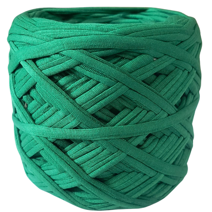 Knitsilk Flexi T-Shirt Yarn – 450g Super Chunky Recycled Cotton Blend – Vibrant Colors – Soft, Durable, Eco-Friendly Bulky Yarn for Knitting, Crochet, Macramé & DIY Crafts, Green