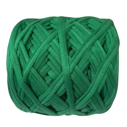 Knitsilk Flexi T-Shirt Yarn – 450g Super Chunky Recycled Cotton Blend – Vibrant Colors – Soft, Durable, Eco-Friendly Bulky Yarn for Knitting, Crochet, Macramé & DIY Crafts, Green
