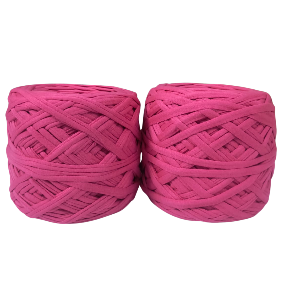 Knitsilk Flexi T-Shirt Yarn – 450g Super Chunky Recycled Cotton Blend – Vibrant Colors – Soft, Durable, Eco-Friendly Bulky Yarn for Knitting, Crochet, Macramé & DIY Crafts, Pink