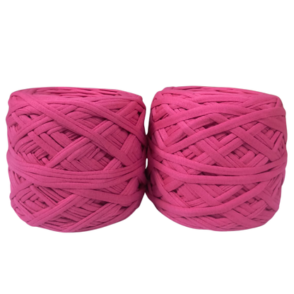 Knitsilk Flexi T-Shirt Yarn – 450g Super Chunky Recycled Cotton Blend – Vibrant Colors – Soft, Durable, Eco-Friendly Bulky Yarn for Knitting, Crochet, Macramé & DIY Crafts, Pink