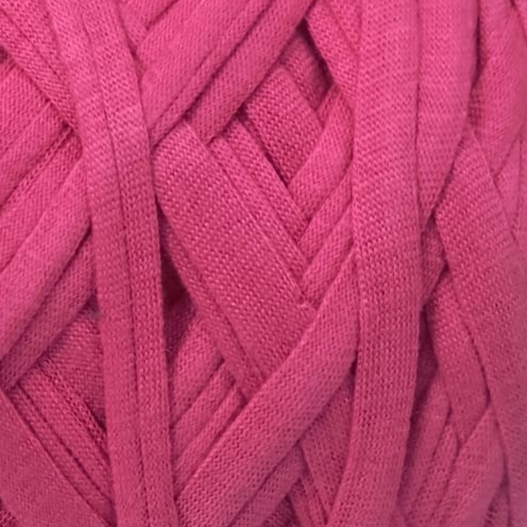Knitsilk Flexi T-Shirt Yarn – 450g Super Chunky Recycled Cotton Blend – Vibrant Colors – Soft, Durable, Eco-Friendly Bulky Yarn for Knitting, Crochet, Macramé & DIY Crafts, Pink