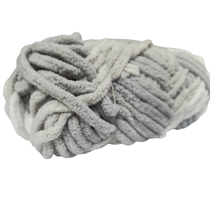 Knitsilk Baby Soft Blankie Wool Yarn |  Natural, Ultra-Soft Wool for Premium Baby Blankets, Cozy Throws & Quick Projects | 100 grams | Grey White