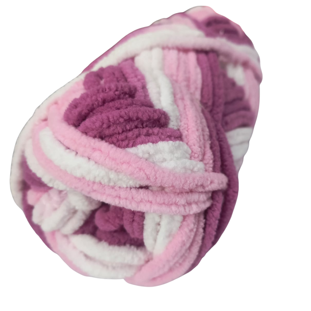 Knitsilk Baby Soft Blankie Wool Yarn |  Natural, Ultra-Soft Wool for Premium Baby Blankets, Cozy Throws & Quick Projects | 100 grams | White Pink